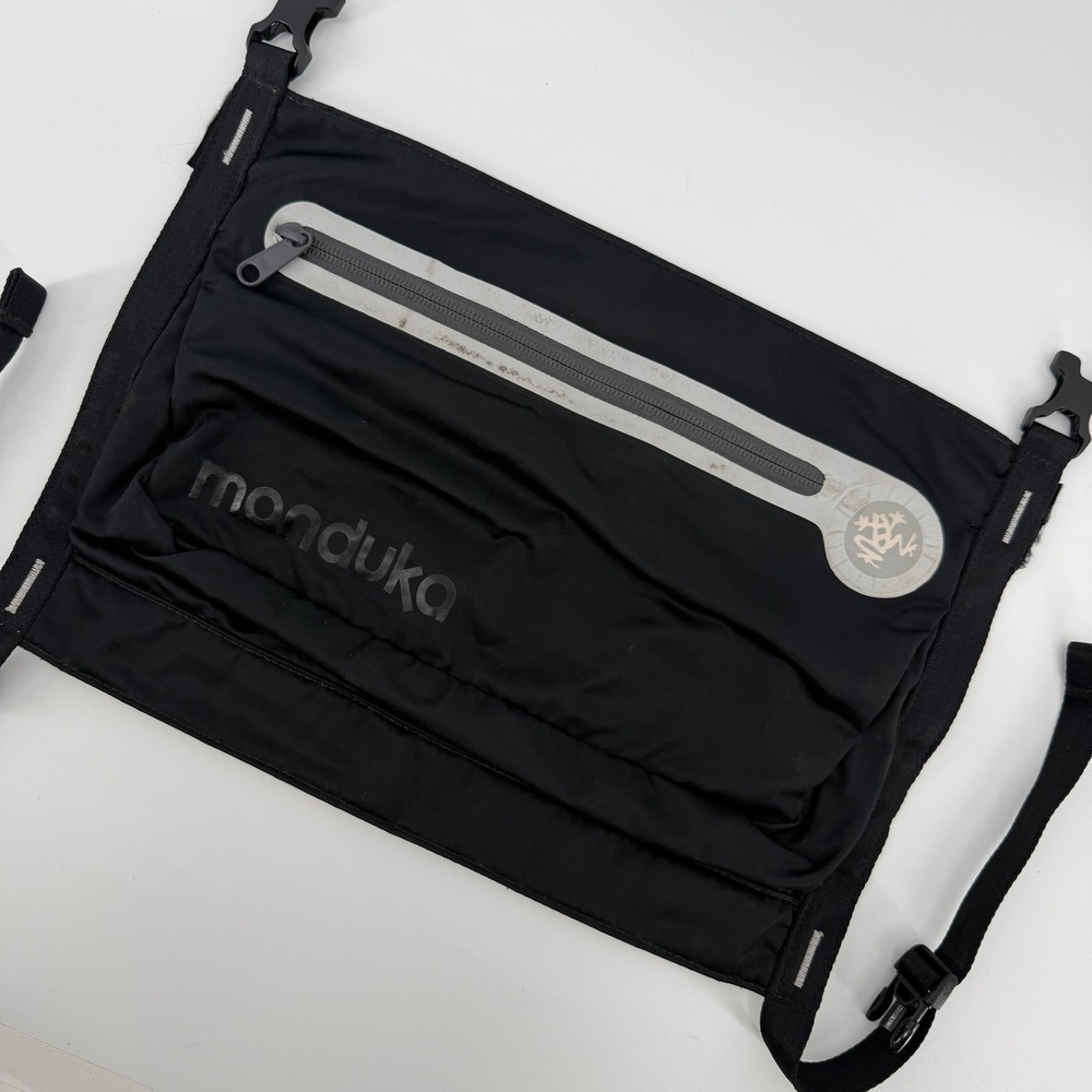 manduka Black Crossbody Organizer with Reflective Accent